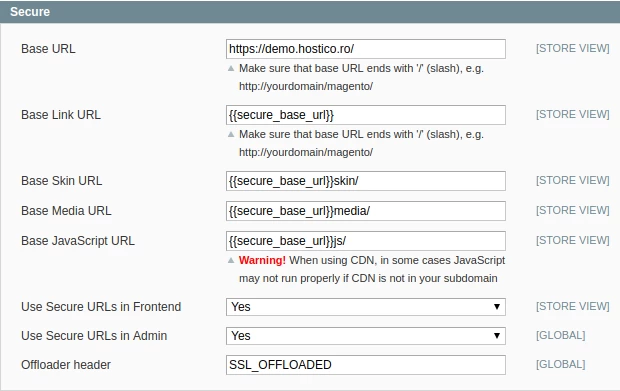 Completare campuri in categoria Secure