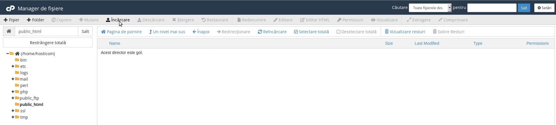 Incarcare arhiva fisiere