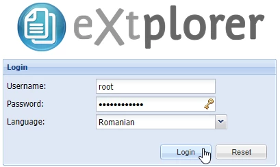Logare interfata file manager
